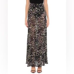 Floral print sheer maxi skirt